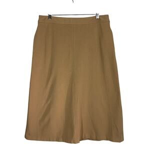 J Jill Knit A Line Midi Skirt Career Casual Tan Heavy Knit - 14